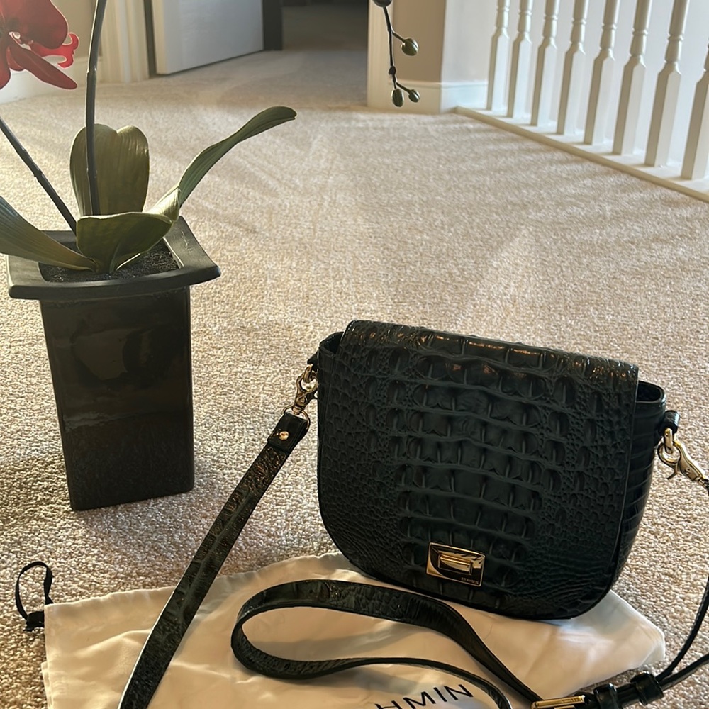 Brahmin teal crossbody bag
